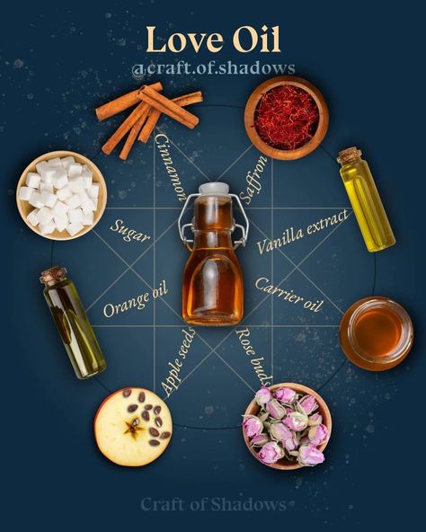 Craft Of Shadows (@craft.of.shadows) • Instagram photos and videos Saffron Uses, Magick Oil, Potions Recipes, Conjure Oil, Anointing Oil, Green Witchcraft, Ritual Oil, Love Oil, Essential Oil Blends Recipes