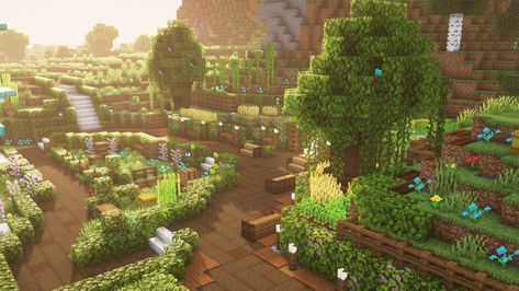 This is a garden design in minecraft and in this video i show you how to build this garden step by step, Hope you all like it, feel free to like share and subsrcibe :) #minecraft #minecraftgarden #minecraftgardendesign, #minecraftaesthethicgarden Minecraft Nether Garden, Minecraft Community Garden, Minecraft Greenery Ideas, Minecraft Foliage, Sniffer Sanctuary Minecraft, Aesthetic Minecraft Garden, Minecraft Botanical Garden, Fairy Garden Minecraft, Minecraft Garden Design