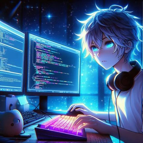 #programmer #Ai Github Profile Picture, Anime Programmer, Anime Programming, Programmer Wallpaper, Engineer Cartoon, Street Photography Portrait, Bussines Women Lifestyle, Fantasy Wizard, Cosplay Boy