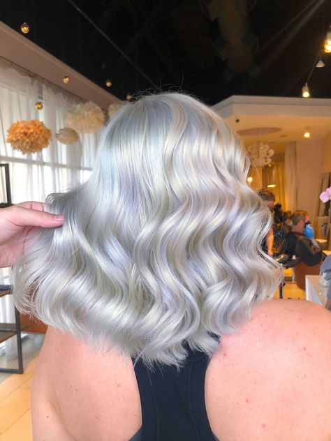 Periwinkle Highlights Blonde, Blue Toned Blonde Hair, Icy Blue Blonde Hair, Light Blue Blonde Hair, Icy Silver Blue Hair, Platinum Blue Hair, Blue Blonde Hair, Pale Blue Hair, Ice Blue Hair