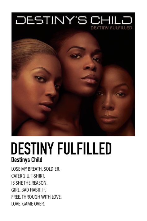 Destinys Child Aesthetic, Polaroid Album Cover, Destiny Fulfilled, Destinys Child, Beyonce Album, Polaroid Album, Rap Album Covers, R&b Albums, Minimalist Music