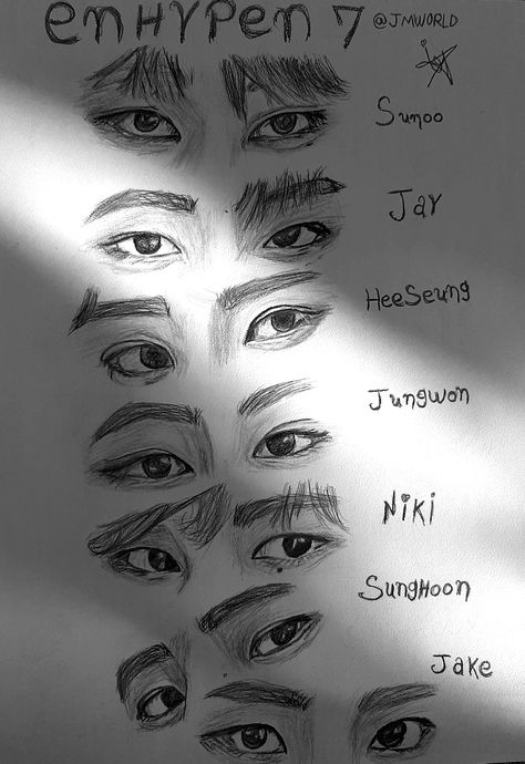 Enhypen Eyes, Character Design Wallpaper, Buku Diy, Exclusive Wallpaper, Part Of Your World, Animation Art Sketches, Fantasy Sci Fi, Kpop Drawings, Easy Drawings Sketches