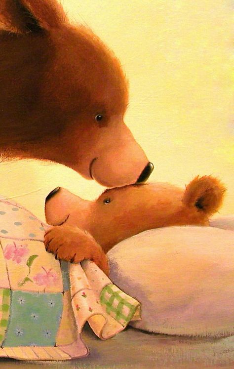 Mamma & Baby Bear Fairytale Illustration, Bear Pictures, Bear Art, Baby Bear, Cute Images, Children's Book Illustration, Cute Illustration, Animal Illustration, Book Illustration