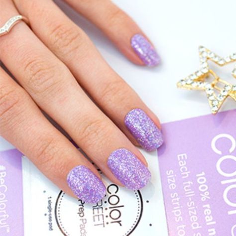 Color Street Glamsterdam, Color Street Purple, Purple Glitter Nails, Street Makeup, Glitter French Manicure, Nail Polish Sets, Clear Nails, Nail Bar, Nail Polish Strips