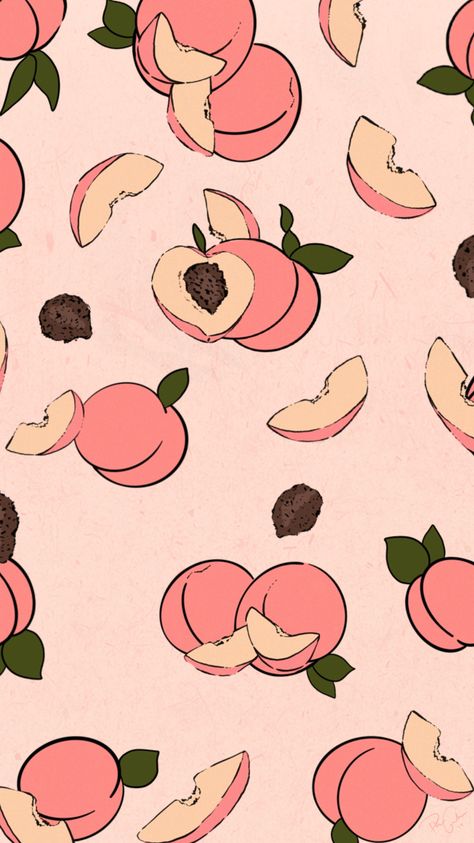 Peach Background. Digital art  IG: @heartofphoebe #digitalart #procreate #ipadproart #peach #illustration #fruitart #drawings #digitalpainting #iphonewallpaper #wallpaper #puns Peach Illustration, Ipad Pro Art, Wallpapers Ipad, Peach Wallpaper, Peach Background, Peach Art, Peach Aesthetic, Fruit Wallpaper, Friends Wallpaper