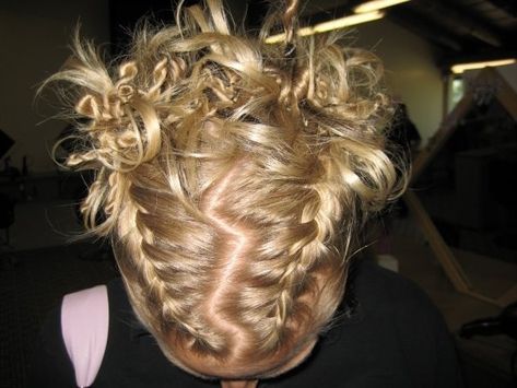 Funky Hair Updos, Punky Updo, Punk Updos For Short Hair, Unique Pigtail Hairstyles, Funky Prom Hair, Unique Cute Hairstyles, Cool Updos For Medium Hair, Cute Funky Hairstyles, Edgy Updo Hairstyles Long Hair