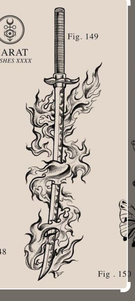 Slayer Tattoo, Minimalist Tattoo Ideas, Genos Wallpaper, Armband Tattoos, Flame Tattoos, Japan Tattoo Design, One Piece Tattoos, Samurai Tattoo, Tattoo Style Drawings