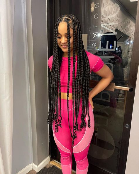 Knotless Box Braids Big Part, 12 Jumbo Knotless Box Braids, Jumbo Knotless Box Braids With Curls, Traditional Box Braids, Long Knotless Braids, Large Knotless Braids, Large Box Braids, Poetic Justice Braids, Big Box Braids