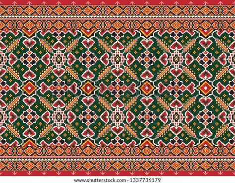 Patola Border Design Stock Illustration 1337736179 | Shutterstock Patola Border, Aztec Pattern Art, Watercolor Pattern Design, Ethnic Pattern Design, Botanical Flower Art, Abstract Wallpaper Design, Spider Art, Paisley Art, Digital Texture