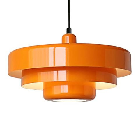 Colorful Light Fixtures, Mcm Pendant Light, Mid Century Dining Room Lighting, Funky Pendant Lights, Orange Ceiling, Mid Century Pendant Light, Mid Century Modern Ceiling Light, Midcentury Lighting, Orange Pendant Light