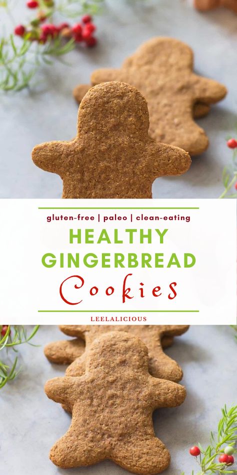 These Healthy Gingerbread Cookies are gluten free, paleo and clean eating! With this recipe no one has to miss out on Christmas baking anymore.  #healthy #gingerbread #cookies #glutenfree #paleo #cleaneating #recipe #baking #easy #christmas #holiday #dessert #best Paleo Gingerbread Cookies, Healthy Gingerbread Cookies, Paleo Gingerbread, Healthy Gingerbread, Gluten Free Gingerbread Cookies, Easy Gingerbread Cookies, Holiday Desserts Christmas, Gingerbread Cookies Decorated, Baking Easy