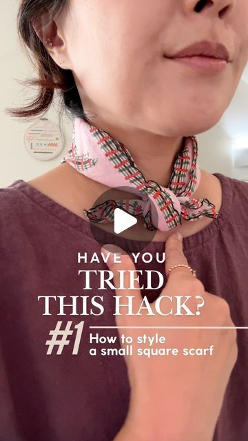 Sara SJ Kim | 📽 Sewing Therapy on Instagram: "# 1 | How to Style a Small Square Scarf

I‘ve come across so many amazing hacks on social media, and I thought, why not try them out and share the best ones with you? That’s why I’ve decided to launch a new series called “Have You Tried This Hack?” where we can exchange ideas, discover new tips, and learn together! This series will feature styling tips, sewing hacks, and much more. 

Your support will determine whether this series lives on or not, so stay with me on this journey! 😊 

Since scarf season is here, I’m kicking off with “How to Style a Small Square Scarf”. If you already know this hack, tell me your thoughts! If not, try it and let me know how it went. And if you have another fun idea for styling small scarves, I’d love to hear it Small Square Scarf How To Wear A, Ways To Tie A Square Scarf, How To Tie A Small Square Scarf, How To Tie A Short Scarf, How To Tie Square Scarf, Styling Silk Scarves, How To Tie A Square Scarf, Tiny Scarf Outfit, Style A Square Scarf