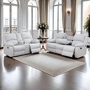 Caberryne 2 Pieces Recliner Sofa Set，Fabric Recliner Sofa and Loveseat Sets for Living Room Furniture Sets，Grey Reclining Sofa Set for Living Room/Office/Theater Seating(Sofa Set 2 Pieces) Grey Reclining Sofa, Sofa Set For Living Room, Recliner Sofa Set, Living Room Furniture Sets, Couch With Chaise, Sofa And Loveseat, Sofa And Loveseat Set, Couch Set, Power Reclining Sofa