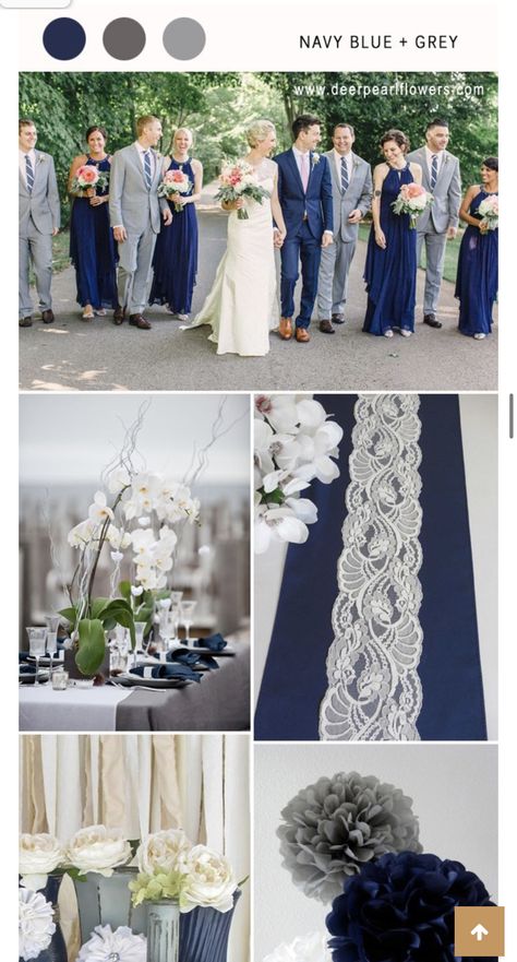 Navy Blue Silver Wedding Theme, Acotar Wedding, Blue And Grey Wedding, Grey Wedding Decor, Police Wedding, Midnight Blue Wedding, Grey Wedding Theme, Silver Wedding Theme, Blue Silver Weddings