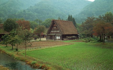 Imgur: The most awesome images on the Internet. Photo Japon, Japanese Farmhouse, Japan Countryside, Old Country Houses, Japanese Countryside, House In Nature, Countryside House, Japanese Architecture, Traditional Architecture