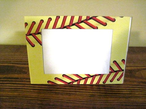 Softball Seams Picture Frame Cool Picture Frames, Picture Frames Diy, Softball Room, Softball Picture, Softball Decorations, Softball Crafts, Frames Diy, Softball Stuff, Softball Quotes