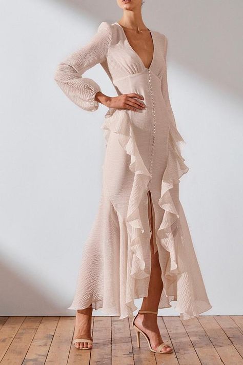 Women's A Line Dresses, Cheap Maxi Dresses, Loose Dresses, Abstract Dress, Ruffle Midi Dress, Shona Joy, Midi Ruffle Dress, 2020 Trends, Spring Fabric