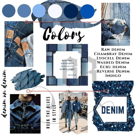 Fashion Marketing Portfolio, Fashion Portfolio Ideas, Denim Fashion Illustration, Denim Moodboard, Denim Collage, Mood Board Examples, Mood Board Layout, Mood Board Fashion Inspiration, Fashion Trending Moodboard