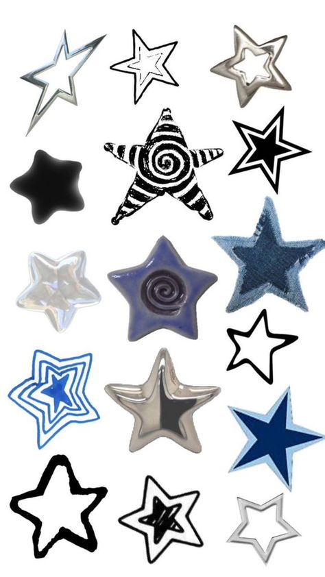 Star Moodboard Aesthetic, Blue Digital Stickers, Blue Aesthetic Png Stickers, Stickers Aesthetic Journal, Stars Aesthetic Stickers, Print Out Stickers For Phone Case, Phonecase Sticker Printable, Stars Stickers Printable, Collage Phone Case Diy