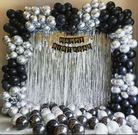 Balloon Decoration Bhopal (Black & silver balloon decoration dm / call me for book your dreamily decoration) #black #balloons #balloon #balloondecor #balloondecoration #balloondecorationbhopal #bhopal #bhopaldecoration #bhopaldecorators #decoration #at #home #shimmer #theme #birthday #birthdayboy🎉 #trending #new Silver Balloon, Black Balloons, Theme Birthday, Call Me, Black Silver, Balloons, At Home, Home And Living, Party Supplies