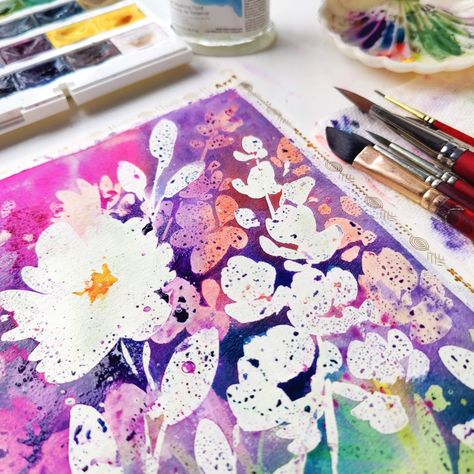 A Patreon Exclusive for March was painting with masking fluid. While it takes time with the layers and all. Let me say this is such a pretty effect. I only did two layers, but I did want to do two more to see the depth it can attain. Hop on Patreon and try this. - - #watercolorflowers #maskingfluid #patreon #exclusive #watercolorflowers Hello Clarice, Sketchbook Art Journal, Paint Effects, Watercolour Tutorials, Sketchbook Art, Watercolor Artist, Watercolor Design, Design Tutorials, Instagram A