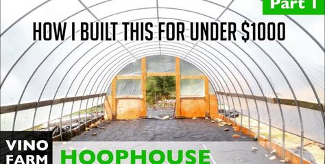 How To Build A 17' x 50' Commercial Hoop House For Under $1,000... Homemade Greenhouse, Cheap Greenhouse, Modern Greenhouses, Hoop House, Commercial Greenhouse, Dome Greenhouse, Best Greenhouse, Lean To Greenhouse, Outdoor Greenhouse