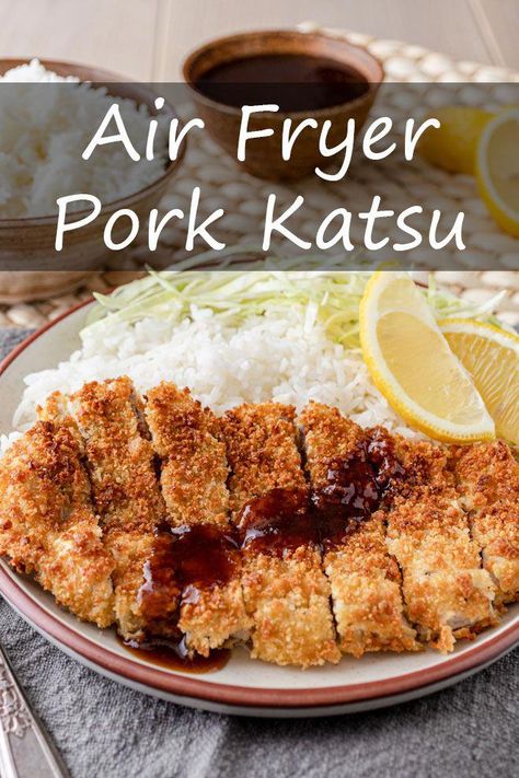 Pork Katsu, Pork Cutlet Recipes, Katsu Recipes, Air Fryer Recipes Appetizers, Air Fryer Pork, Pork Cutlets, Savory Sauce, Fried Pork, Air Fryer Recipes Easy