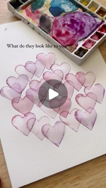 Watercolor Cookies, Quick Art, Water Paint, Doodle Art Journals, Water Painting, Watercolor Artist, Hama Beads, Fabric Painting, Heart Shape