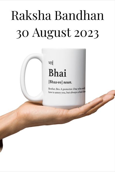 Make Raksha Bandhan fab with our custom mugs! Celebrate sibling bond with personalized Raksha Bandhan gifts that blend love, laughter, and quirkiness. From hilarious quotes to heartwarming designs, these ceramic masterpieces make every moment special. Gift your sibling a mug that captures your unique bond. With this vibrant design ensure a cherished Raksha Bandhan gift. Indulge in warm conversations, shared memories, and endless laughter. Order now and make this Rakhi celebration unforgettable! Raksha Bandhan Quotes Funny, Rakhi Celebration, Brother Mug, Raksha Bandhan Quotes, Raksha Bandhan Gifts, Hilarious Quotes, Raksha Bandhan, Vibrant Design, Special Gift