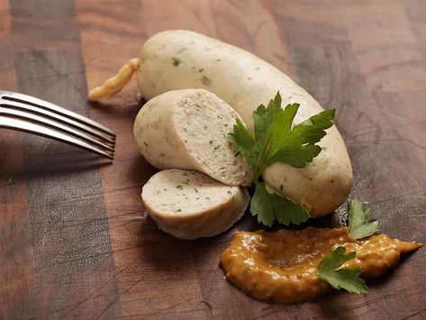 Turkey Weisswurst (White German-Style Sausage With Lemon, Nutmeg, and Parsley) Recipe German Recipes Authentic, Turkey Sausage Recipes, Dogs Recipes, Making Sausage, Meat Curing, Make Sausage, Parsley Recipes, Old Cake, Sausage Seasoning