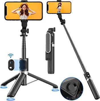 Kimwood 43" Selfie Stick Tripod with Remote, Innovative Phone Tripod Stand with Bottom Suction Cup, Aluminum Alloy Rod, Sturdy & Lightweight, Portable Selfie Stick Tripod for iPhone and Android Phones Phone Tripod Stand, Ring Light Tripod, Shutter Colors, Selfie Stick Tripod, Camera Stand, Selfie Ring Light, Phone Tripod, Gopro Camera, Bluetooth Remote