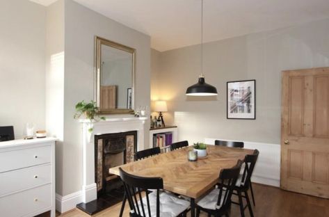 Dining Room Ideas Terraced House, Terrace Dining Room Ideas, Victorian Terrace Living Dining Room, Terraced Dining Room Ideas, Terrace House Dining Room Ideas, Victorian Fireplace Dining Room, Terraced House Lounge Ideas, Chimney Dining Room, Dining Room And Snug Ideas