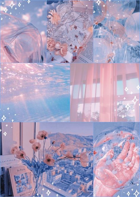 Peach And Light Blue Aesthetic, Peach Blue Aesthetic, Blue Peach Aesthetic, Peach And Blue Aesthetic, Light Blue And Pink Aesthetic, Pink Collages Aesthetic, Blue Pink Aesthetic, Pink And Blue Aesthetic, Starry Cat