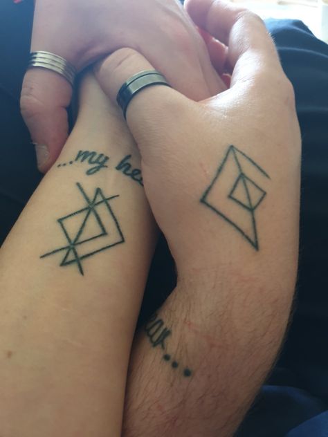 Couples Rune Tattoos, Rune Tattoos, Elder Ring, Witchy Tattoos, Ring Tattoo, Ink Therapy, Tattoo Couple, Rune Tattoo, Special Tattoos