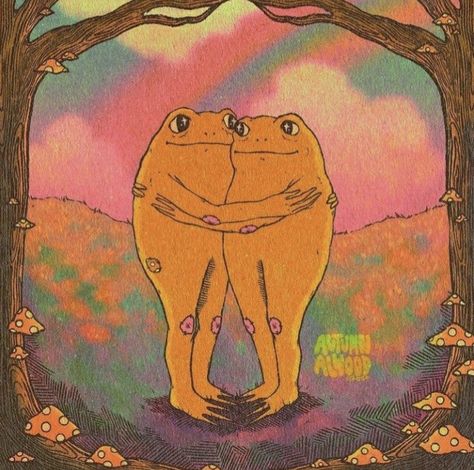 cottage core drawing cute aesthetic serotonin happy mushrooms Frogs, Cottage Core, Graffiti, Cottage, Flowers, On Instagram, Instagram, Art