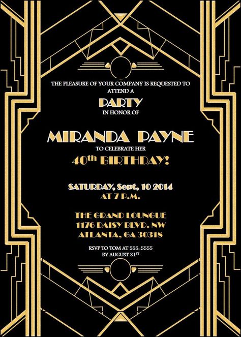 1920s Party Invitations, Roaring 20s Invitation, Gatsby Birthday Invitation, Gatsby Party Invitations, Gatsby Invitation, Great Gatsby Invitation, Great Gatsby Prom, Gatsby Birthday Party, Party Like Gatsby