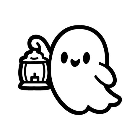 Happy Ghost Drawing, Simple Ghost, Happy Ghost, A Line Drawing, Ghost Drawing, Halloween Themes, Line Drawing, Mood Board, Lanterns