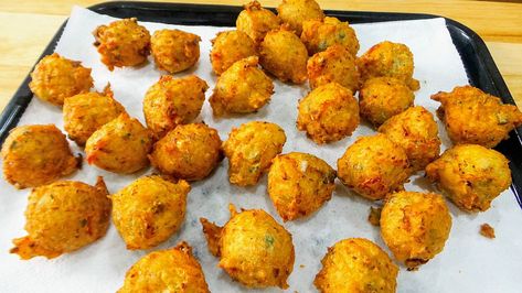 Saltfish Fritters/Saltfish Accra/Bajan Fish Cakes/Stamp and Go Bajan Fish Cakes Recipe, Trinidad Dishes, Bajan Recipe, Saltfish Fritters, Barbados Food, 1619 Project, Fish Cakes Recipe, Fish Cakes, Caribbean Food