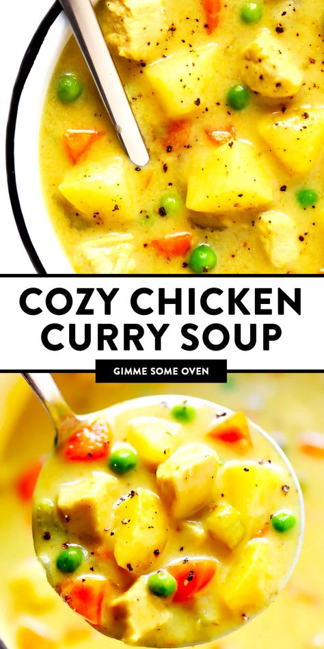 Indian Curry Soup, Chicken Curry Soup Recipe, Creamy Coconut Curry, Curry Broth, Mealprep Dinner, Curry Soup Recipes, Soup Curry, Potatoes And Veggies, Chicken Curry Soup