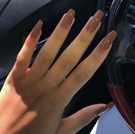 Ongles Beiges, Brown Acrylic Nails, Her Nails, Fall Acrylic Nails, Dark Nails, Brown Nails, Acrylic Nails Coffin, Square Acrylic Nails, Dream Nails