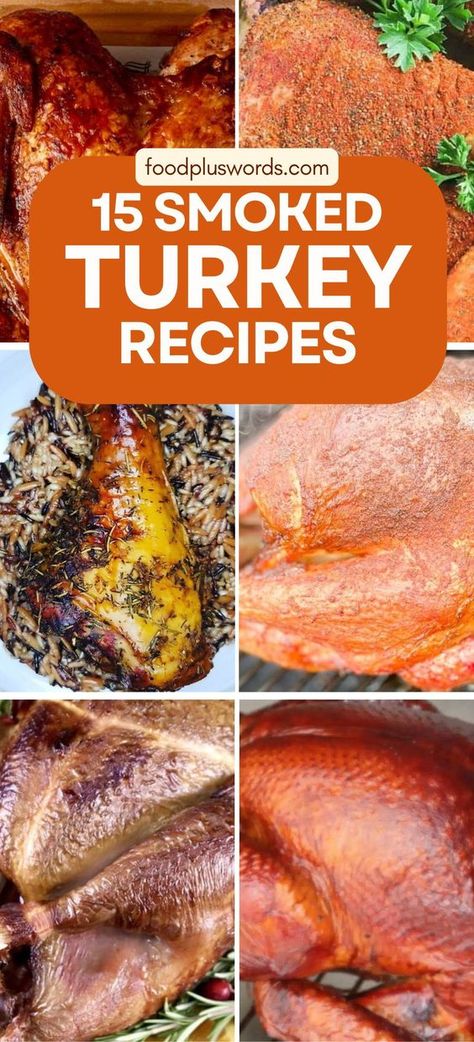 Looking for a savory centerpiece for a holiday feast or a delicious weeknight dinner? These smoked turkey recipes deliver a smoky flavor that everyone will enjoy. From juicy smoked turkey breast to flavorful smoked turkey legs, there's something for every palate. Try these recipes for your next gathering, and prepare to be praised for your culinary skills! Cooking A Smoked Turkey, Smoked Turkey Traeger, Smoked Turkey Thanksgiving, Pre Smoked Turkey Legs Recipe, Smoked Turkey Breast Recipes, Smoked Turkey Recipes Thanksgiving, Smoked Turkey Rub Recipes, Turkey On The Grill, Apple Turkey Recipes