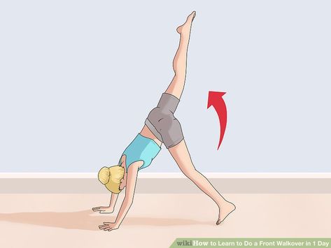 How to Learn to Do a Front Walkover in 1 Day: 13 Steps Front Aerial, Front Handspring, Front Walkover, Back Walkover, Gymnastics Skills, Gymnastics Coaching, How To Teach Kids, Dancer Workout, Dance Tips