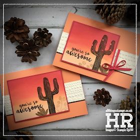 All Things Stampy: Flowering Desert Week: Hot and fiery sunset cactus scene Flowering Desert Stampin Up Cards, Cactus Cards, Cactus Stamp, Cactus Scene, Cactus Card, Sunset Cactus, Snake Birthday, Fiery Sunset, Card Making Ideas