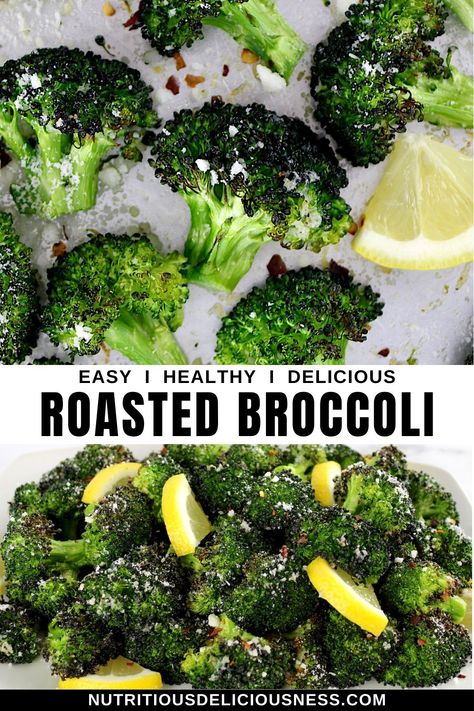 This Oven Roasted Broccoli with garlic-infused olive oil is perfectly caramelized, then topped with a generous sprinkling of Romano cheese. It's an easy and delicious recipe that's low-carb, healthy, and full of flavor. Healthy Roasted Broccoli, Roasted Broccoli Recipes, Oven Broccoli, Oven Roasted Broccoli, Roasted Broccoli Recipe, Garlic Roasted Broccoli, Love Dairy, Garlic Infused Olive Oil, Skip It