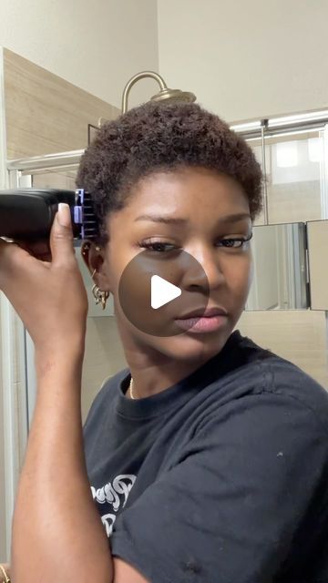 Ny McGee on Instagram: "Just another hair cut video💆🏾‍♀️  #shortnaturalhairstyle #diyhaircut" Afro With Shaved Sides, Black Woman Low Haircut, Ladies Fade Haircut Black Women, Twa Haircuts 4c Hair, Short Hairstyle Black Women Curly, Soft Mohawk Women, Women Natural Haircut, African Ladies Haircut Styles, Nymcfly Haircut