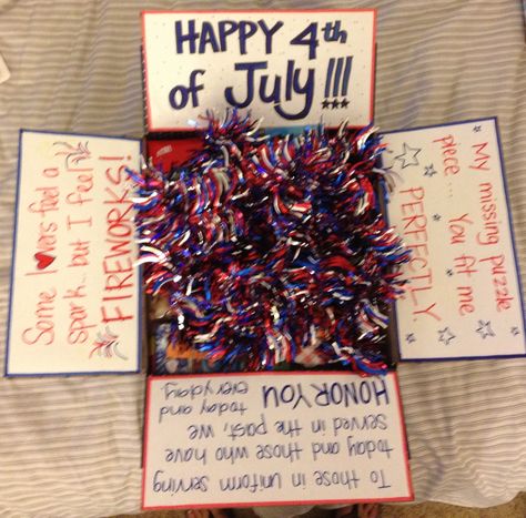 Care Package - for the 4th of July! Fourth Of July Care Package, Basic Training Care Package, 4th Of July Care Package, Military Care Package Ideas, Easter Care Package, Soldier Care Packages, Gratitude Gifts, Deployment Care Package Ideas, Homeless Care Package