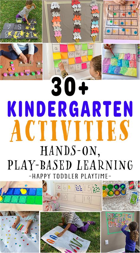 30 Play-Based Learning Kindergarten Activities - HAPPY TODDLER PLAYTIME Play Based Learning Kindergarten, Fun Kindergarten Activities, Play Based Kindergarten, 2023 Classroom, Learning Kindergarten, Activity Based Learning, Learning Activities For Kids, Literacy Activities Kindergarten, Morning Basket