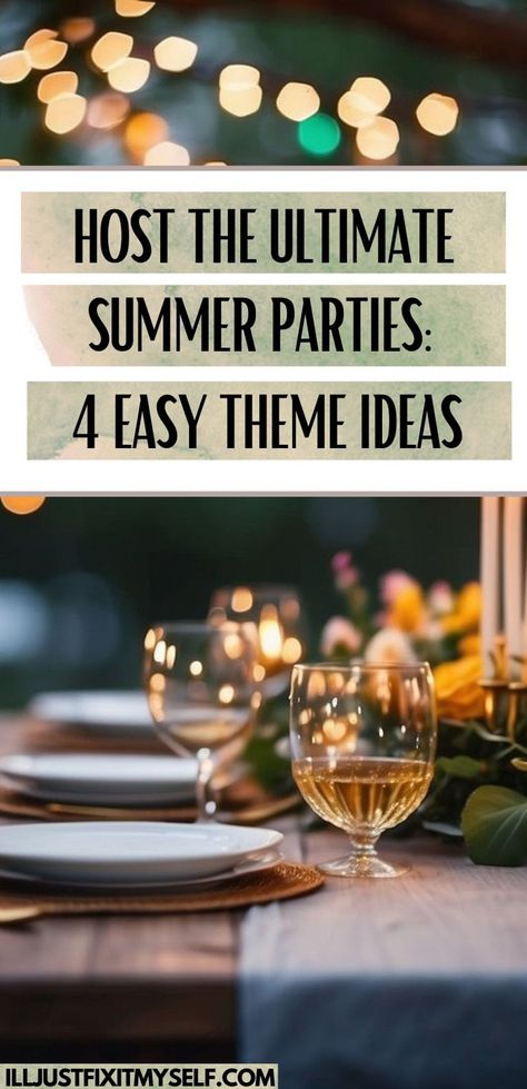 Chic Al Fresco Dining: Summer Dinner Party Inspiration. Indoor Summer Party Ideas, August Dinner Party Ideas, Summer Bbq Theme Party, Fun Summer Party Themes, Summer Themed Dinner Party Ideas, Summer Gathering Ideas, Outdoor Cocktail Party Ideas, Hosting Summer Party, Themed Summer Parties