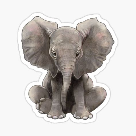 Stickers Cool, Elephant Stickers, Homemade Stickers, Tumblr Stickers, Hydroflask Stickers, Elephant Baby, Animal Stickers, Cool Stickers, Diy Stickers