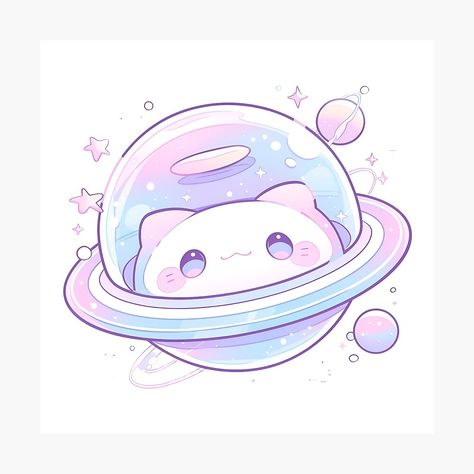 Cute Photos App Icon, Cute Mystical Creatures, Cute Mythical Creatures, Kawaii Space, Amy Brown Art, Alien Cat, Cute Dragon Drawing, Space Animals, Kitten Art